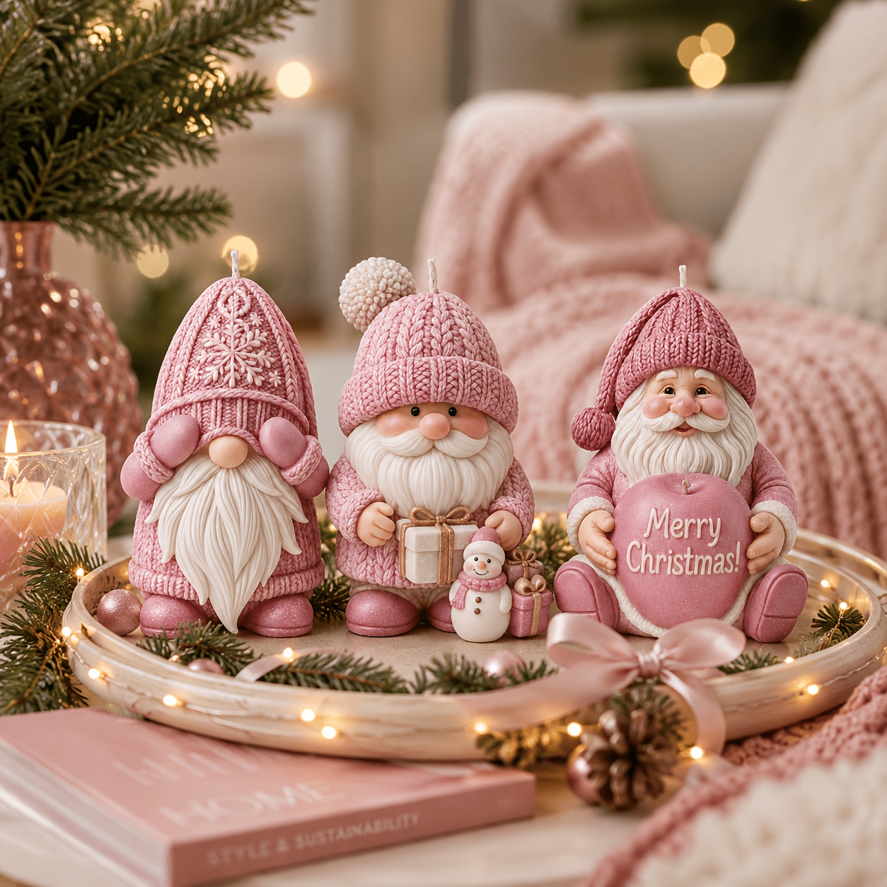 Candle Making Kits - Xmas Holiday Gnome Silicone Candle Mold,