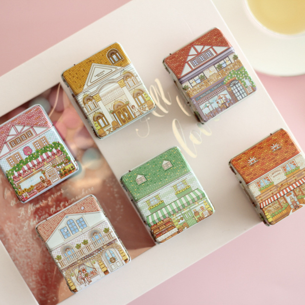 6Pcs Mini House Shaped Tin Box - Tin Container Lid review and price