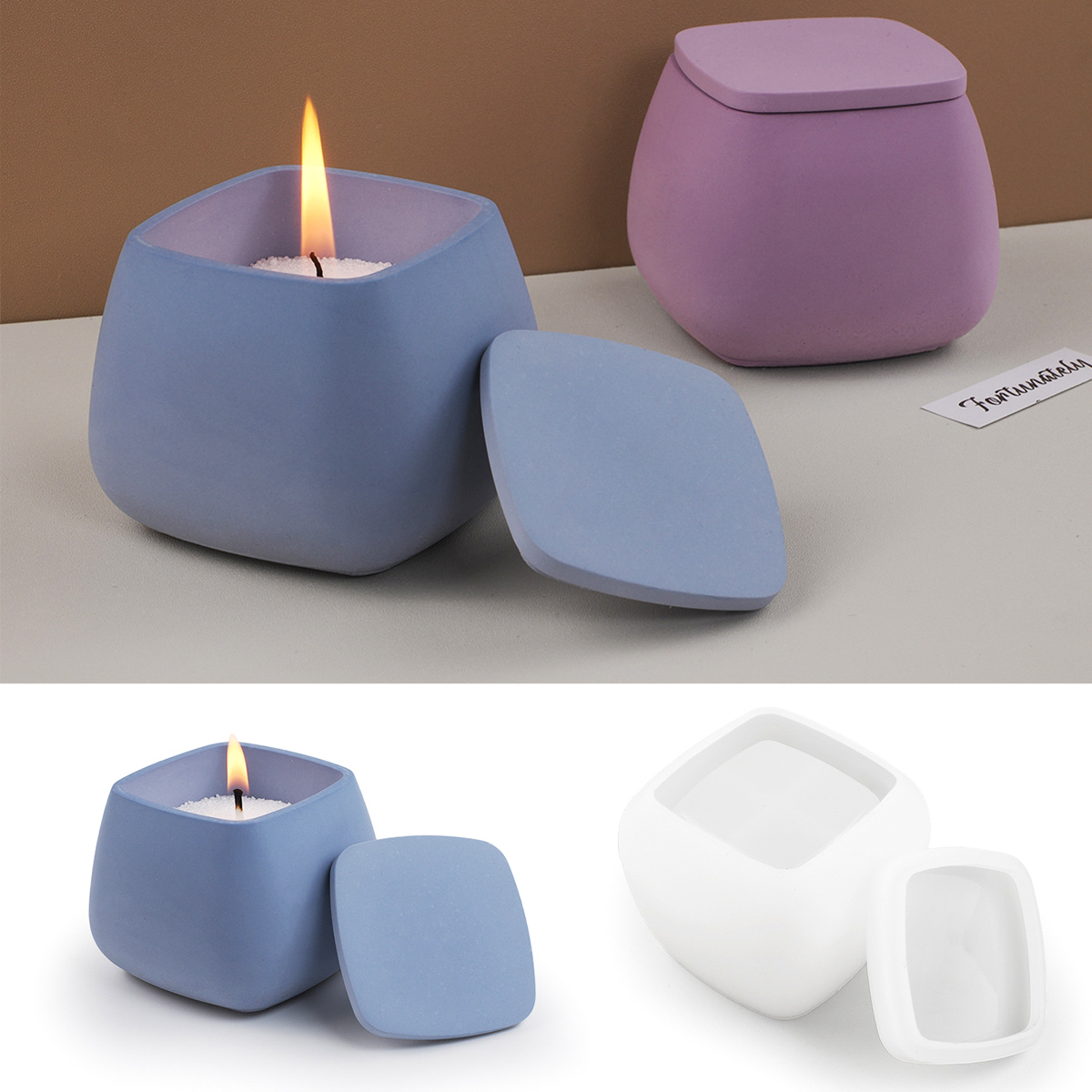 Square Candle Jar Silicone Mol - Candle Making Jars With Lids review and price