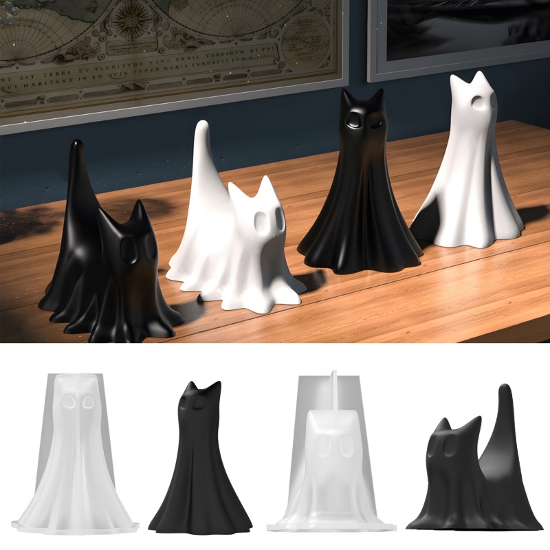 Ghost Cat Halloween Desktop Or - Candle Making Tutorial review and price