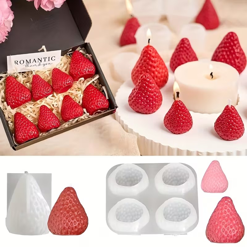 Strawberry Silicone Candle Mol - Candle Making Tutorial review and price