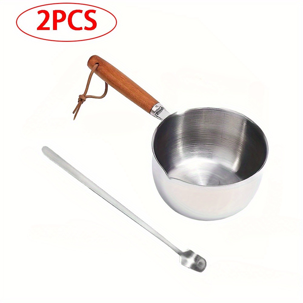 2PCS/SET Wood Handle Wax Melti - Candle Making Jug review and price