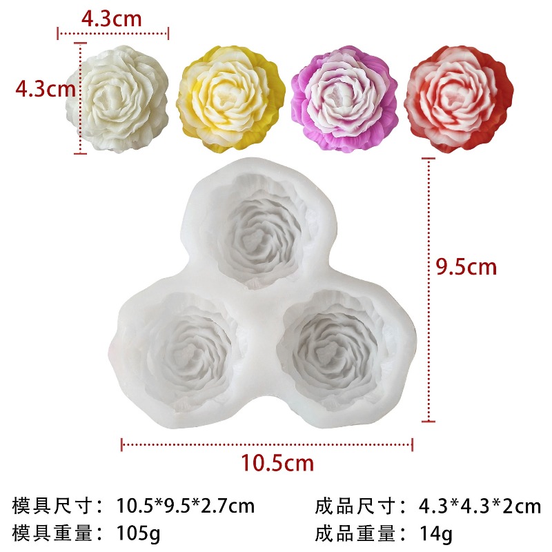 3pcs/set Peony Flower Candle S - Candle Making Tutorial review and price
