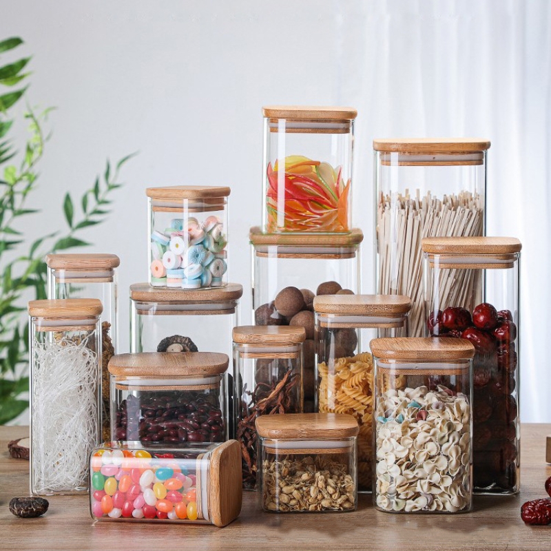 Bamboo Glass Tins Transparent  - Tin Container Lid review and price